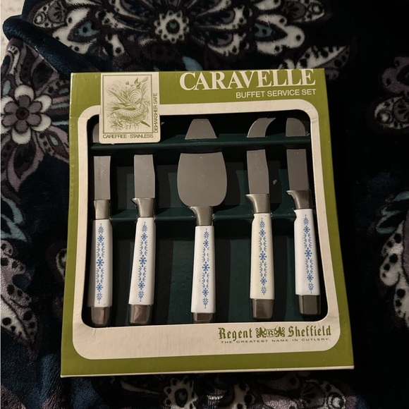 Regent Sheffield Flatware Blue Cornflower Design (5 pc) Vintage